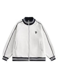 Fongt Standing Collar Baseball Uniform Spring And Autumn Coat Female Retro Hoodie Casual Loose Versatile Lazy Jacket Jacket-Outfit