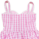 Pink Plaid Mini Dress-Outfit