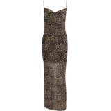 Summer Style New Style Bare-Back Dress Hot Girl Sexy Slim Leopard Print Sling Dress Woman-Outfit