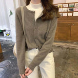 Style Cashmere Cardigan Women Loose Fall Winter Soft Knitted O-Neck Single Breasted Sweater