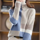 Fongt New 2023 High Collar Color Loose Lazy Wind Sweater Women's Korean Version Versatile Fashion Sweater-Outfit