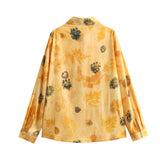 Spring Satin Printed Shirt 8241035 Casual Pants 8241035-Outfit