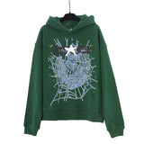 Tide Card Prints Letters, Cobwebs, Personality, Hip-Hop Couples, Hooded Sweaters, Casual Sweaters, Sports Sets.-Outfit