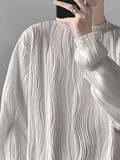 Men's Textured Long Sleeve Tee-Outfit
