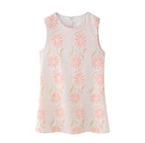 Fongt Women's Explosion Pink Flower Sleeveless Dress