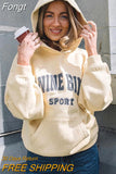 Embroidery Sweatshirt Women 2023 Autumn Winter Loose Sweatshirt Hoodies Female Fashion Hooded Pullovers Sweatshirts
