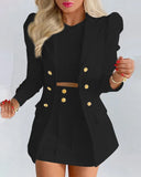 Fongt Spring And Autumn Women's New Fashion Suit Temperament Lattice Casual Skirt Suit Two Sets
