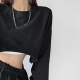 Fongt Hoodie Women Fall 2024 Korean Solid Color New Loose Round Collar Women Long Sleeve Jacket Women's