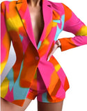 Fongt New Casual Print Fashion Small Suit Women's Suit