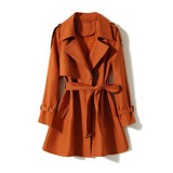 Orange Advanced Sense Of Short Elegant And Spontaneous Trench Coat Female 2024 Spring New Stylish Three-Dimensional Silhouette-Outfit