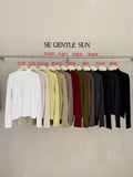 Fongt Xixi 2025 Autumn New White Standard Long Sleeve High-Neck Knitted Top Sweater Female 91311