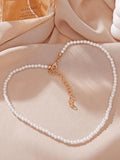 Faux Pearl Choker Necklace-Outfit