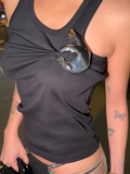 Silver Hand Design Tank Top-Outfit