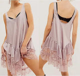Burst Spring Dress New Mini Dress Lace Splicing Color Cloves Short Dress