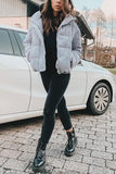 Stand Collar Puffer Coat 1028-1-Outfit