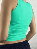 Gothic Screen Print Crop Tank Top-Outfit