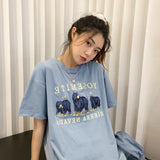 Vintage Bear Graphic Oversized Tee-Outfit