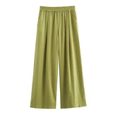 Fongt Women's INS Exploding Loose Linen Shirts Tight Straight Pants Set 2157045