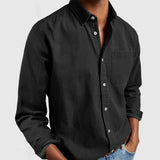 Fongt New Men's Shirt New Long-Sleeved Collar Men's