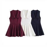 Fongt Folds Lead Short Dress 2025 Summer Temperament Sleeveless Vest Style A-Word Repair Miniskirt