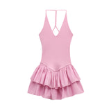 Fongt Homemade New Women's Dress Classic Pinsing Hanging Neck Dress 4174376