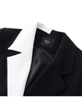 Women Blazers Office Ladies Coat Korean Chic Patchwork Long Sleeve Single Breasted Vintage Fashion Female Outerwear Casual