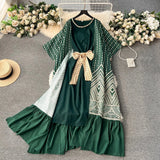 Dresses, Female Designers, Printed Shawl Jackets, Sleeveless Heart Dresses, Temperamental Dresses.-Outfit