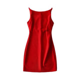 Spring New Style Spice Girl Style Shoulder Pleated Solid Color Dress Sexy Suspender Hip Skirt Woman-Outfit