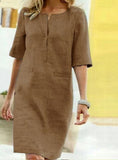 Fongt Burst Short-Sleeved Cotton Dress