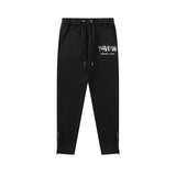 Rainbow Gradient Letter Tiger Head Printing Ins Trendy Sweater Trousers Jogging Suit-Outfit
