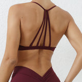 Fongt Shoulder Strap Yoga Top Female Tight Quick-Drying Exercise Yoga Bra Outdoor Running Beautiful Back-Outfit