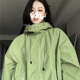 Oversize Waterproof Hooded Jacket-Outfit