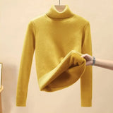 Sweater Women Winter Thick Plush Fleece Lined Knit Pullover Warm Soft Knitwear Jumper Slim Sueter Top New Malhas