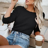 Fongt Women'swear Wish New Solid Color Fashion Long Sleeve Cashmeat Shirt