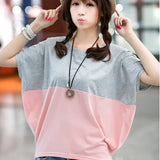 Fongt Summer Korean Version Plus Size Women's Loose Bat Shirt Student Women's Short Sleeve T-Shirt Fat Mm Summer T-Shirt