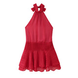 Fongt ZA Summer New Temperament Elegant Belt Dress Waist Dress