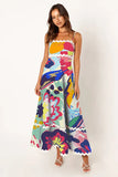 Fongt Summer New Solid Color Lace Stitching With Elegant Strapless Oversized Hem Dress-88106-Outfit