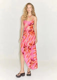 Fashion Stripe Open-Print Dress Women's Printed