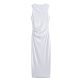 New Wrinkle Decorative Thread Slim Dress 1044158-Outfit