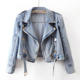 Denim Cropped Trench Jacket-Outfit