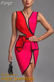 Dress 2023 New Women's Pink Bodycon Dress Elegant Sexy Mesh Insert Evening Club Party Dress High Quality