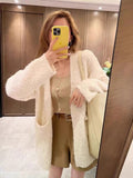 Spring And Autumn New Korean Version Temperament To Wear This Year's Fashionable Blouse Soft Waxy Lazy Cardigan Sweater Women's Coat-Outfit