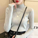 Fongt Women's Half-High Collar Bottom Shirt With Autumn And Winter Gas Sweater 2024 New High-End Feel