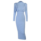 Collar Slim Length Long Sleeve Casual Party