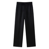 Fongt Women's Spring And Summer New Loose Wrinkle Effect Double Buckle Blazer Casual Trousers Set