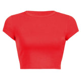 Fongt Women's Summer Solid Color Multi-Color Short Fashion T-Shirt Acceptable With A