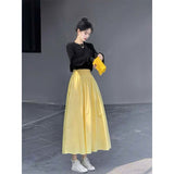 Fongt New Summer Pear-Shaped Body Folds Tight Waist Thin A Skirt Hanging Small Design Half-Body Skirt