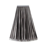 Fongt Velvet Mesh Dress Women Wear Both Sides Of The 2025 Autumn And Winter New Long High-Waisted 100-Fold Dress 3319