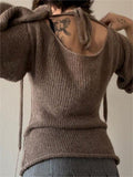 lace up knit top with trumpet