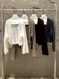 Fongt Xixi 13 Lines 2025 Autumn Black Standard Korean Version Of Wool Knitted Cardigan 25357